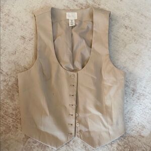 H&M Beige Button Down Vest Top